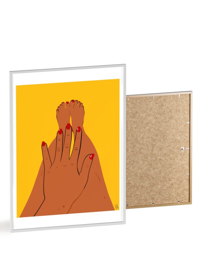 Sun On My Fingers Poster, Framed