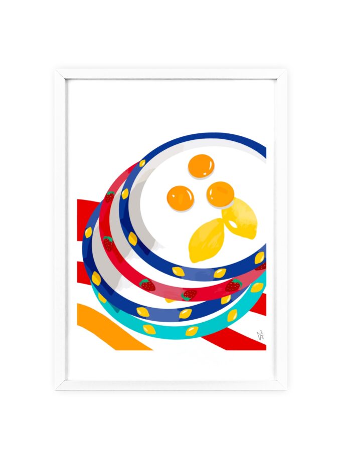 Three Yolks Poster, Framed