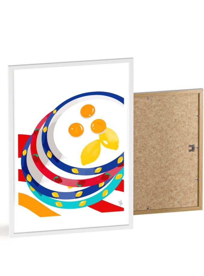 Three Yolks Poster, Framed