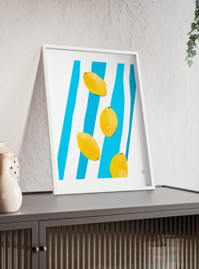 Lemon Water Poster, Framed