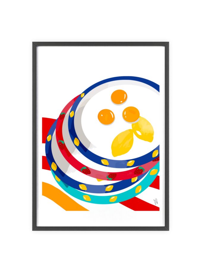 Three Yolks Poster, Framed