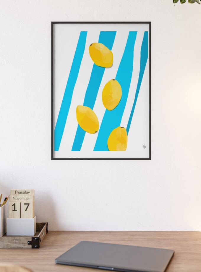 Lemon Water Poster, Framed