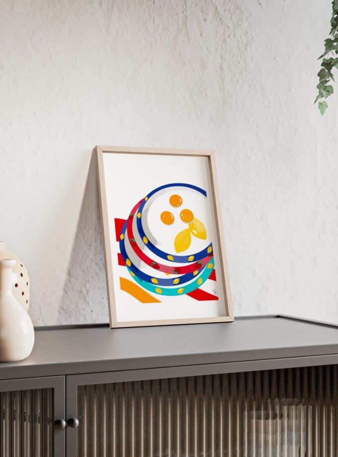 Three Yolks Poster, Framed