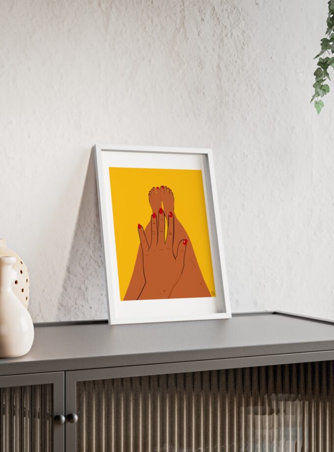 Sun On My Fingers Poster, Framed