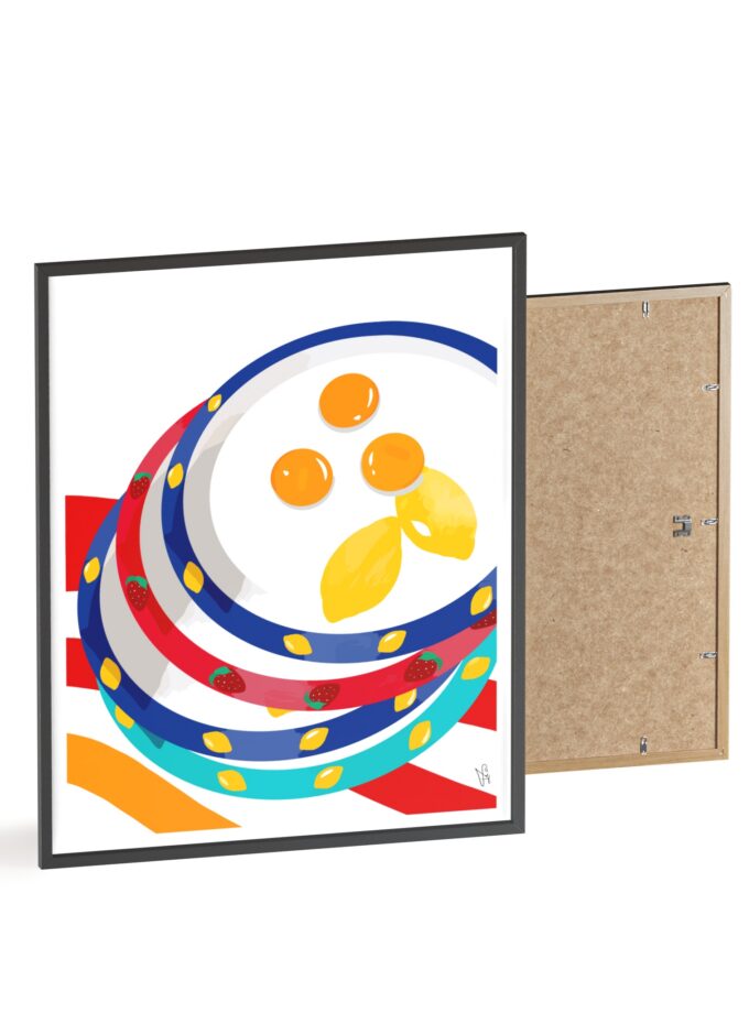 Three Yolks Poster, Framed