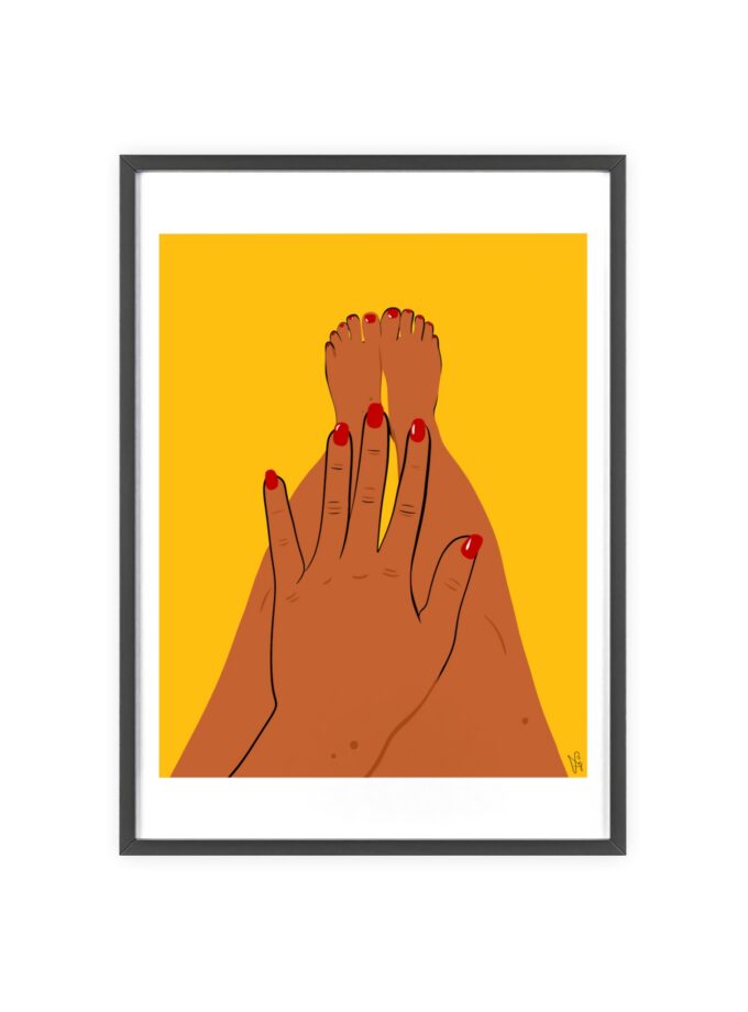 Sun On My Fingers Poster, Framed