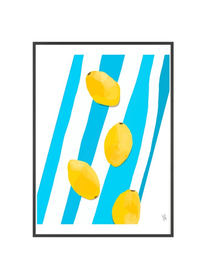 Lemon Water Poster, Framed