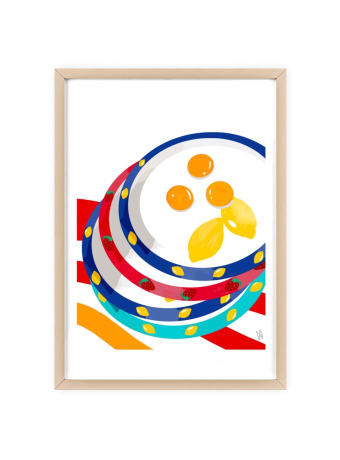 Three Yolks Poster, Framed