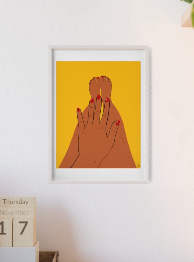 Sun On My Fingers Poster, Framed