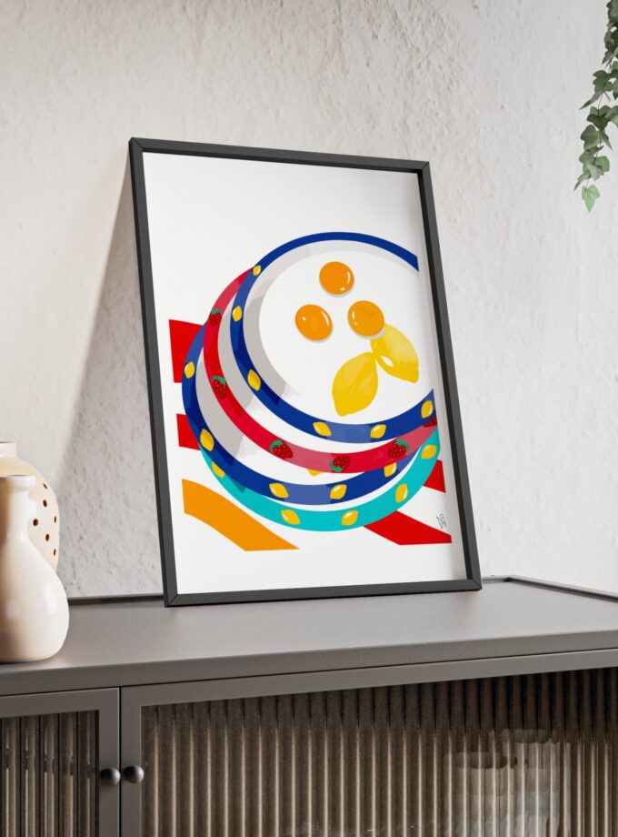 Three Yolks Poster, Framed