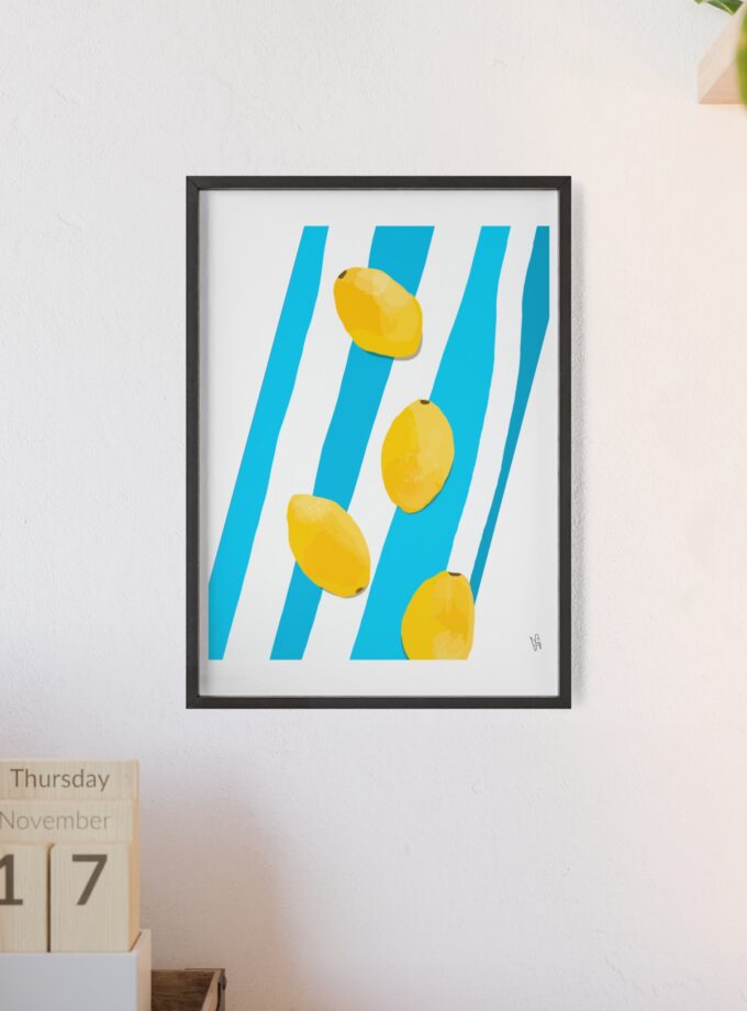 Lemon Water Poster, Framed
