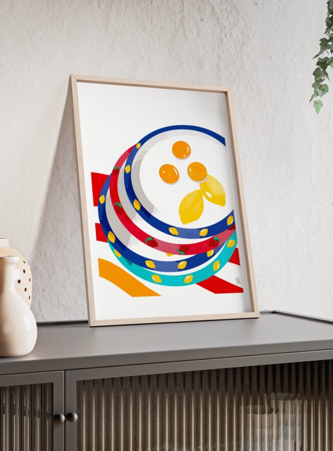 Three Yolks Poster, Framed