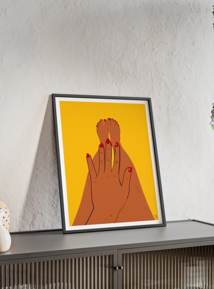 Sun On My Fingers Poster, Framed