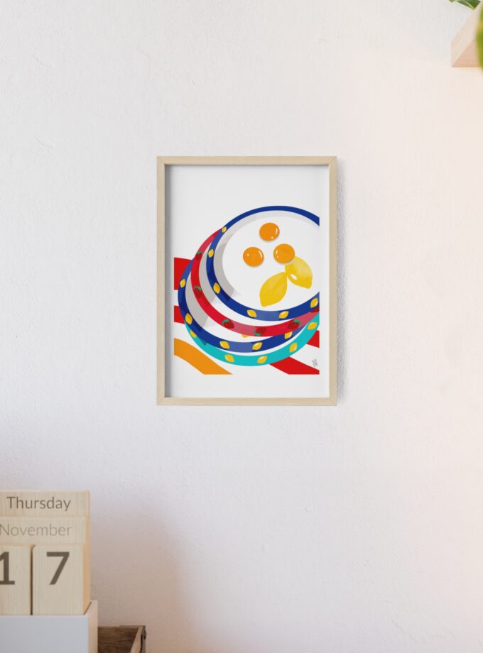 Three Yolks Poster, Framed
