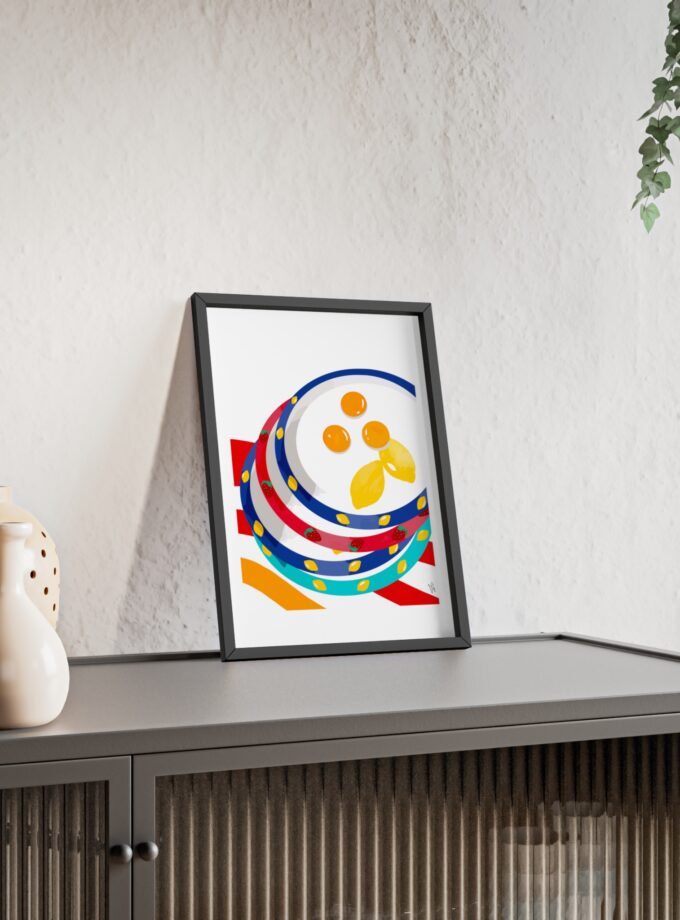 Three Yolks Poster, Framed