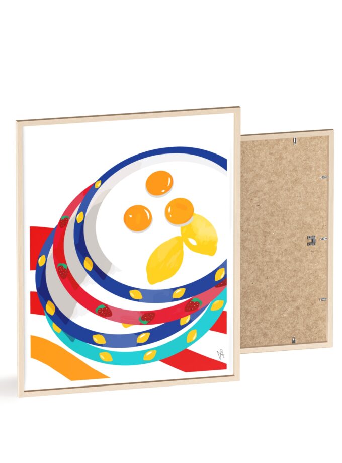 Three Yolks Poster, Framed