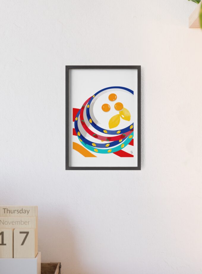Three Yolks Poster, Framed