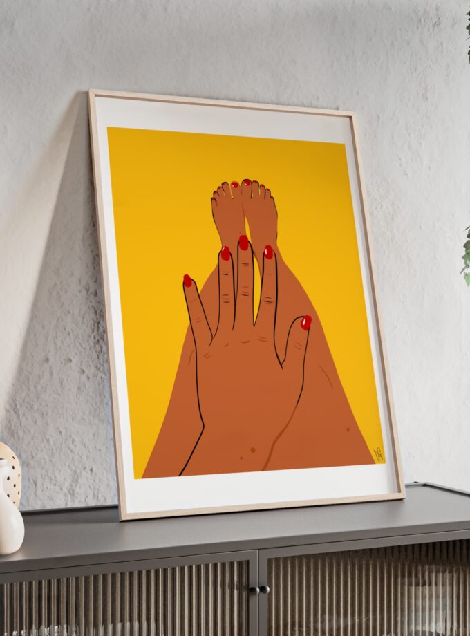 Sun On My Fingers Poster, Framed