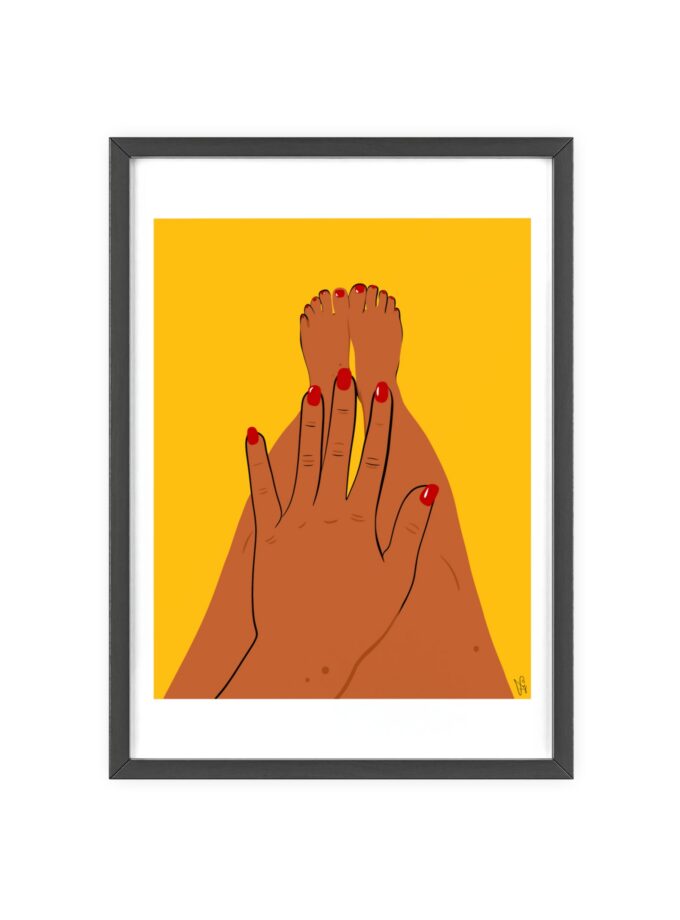 Sun On My Fingers Poster, Framed