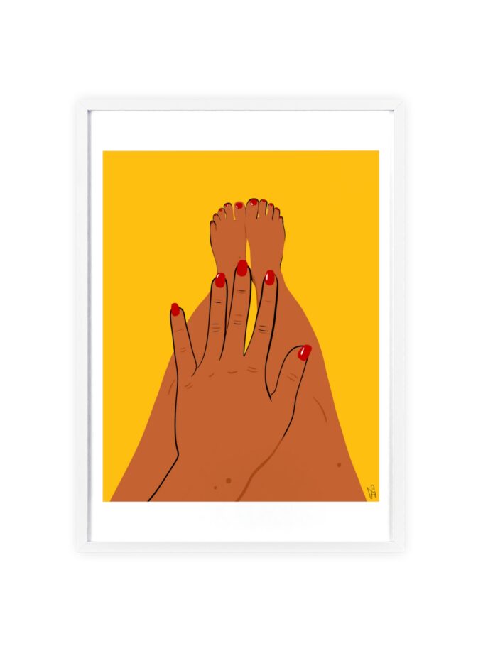 Sun On My Fingers Poster, Framed