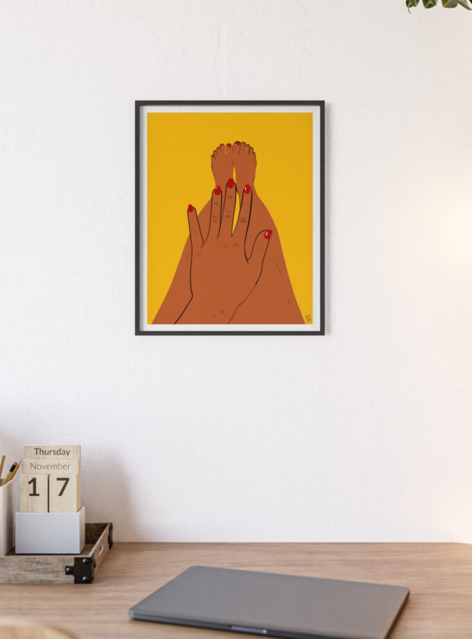 Sun On My Fingers Poster, Framed