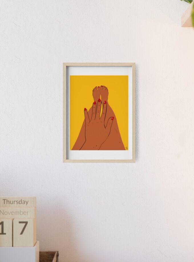 Sun On My Fingers Poster, Framed