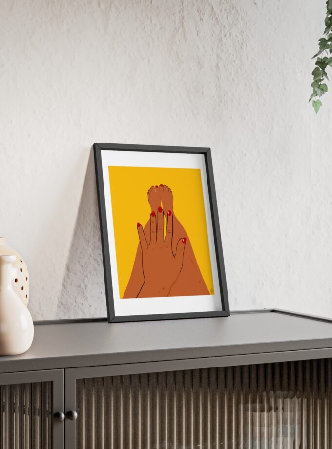 Sun On My Fingers Poster, Framed