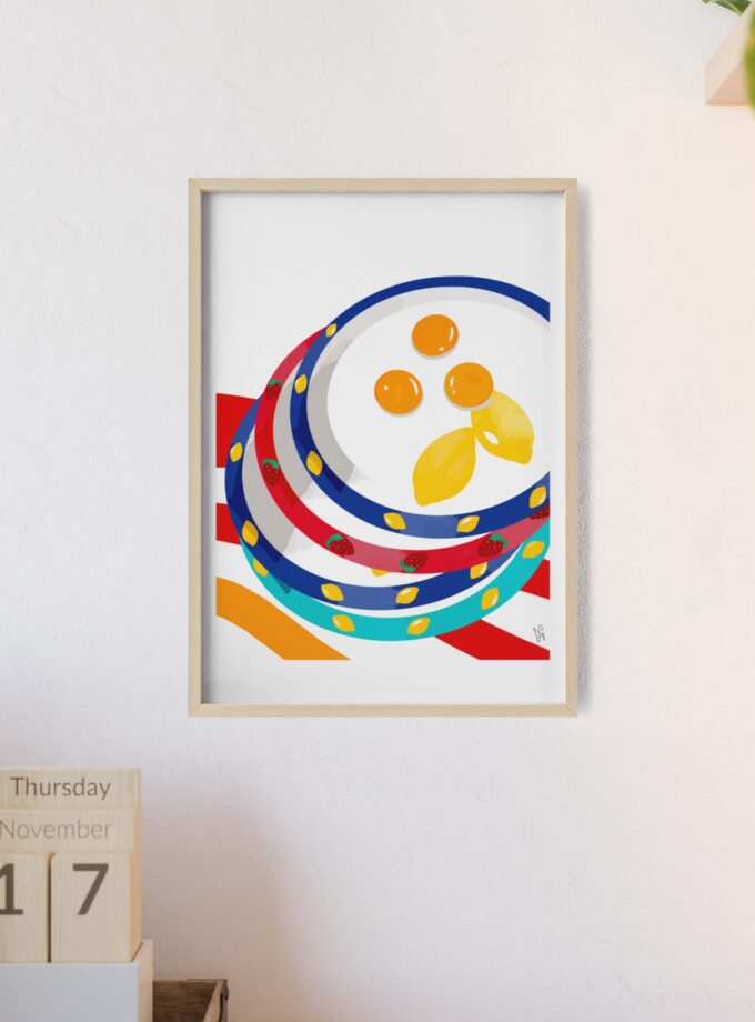 Three Yolks Poster, Framed