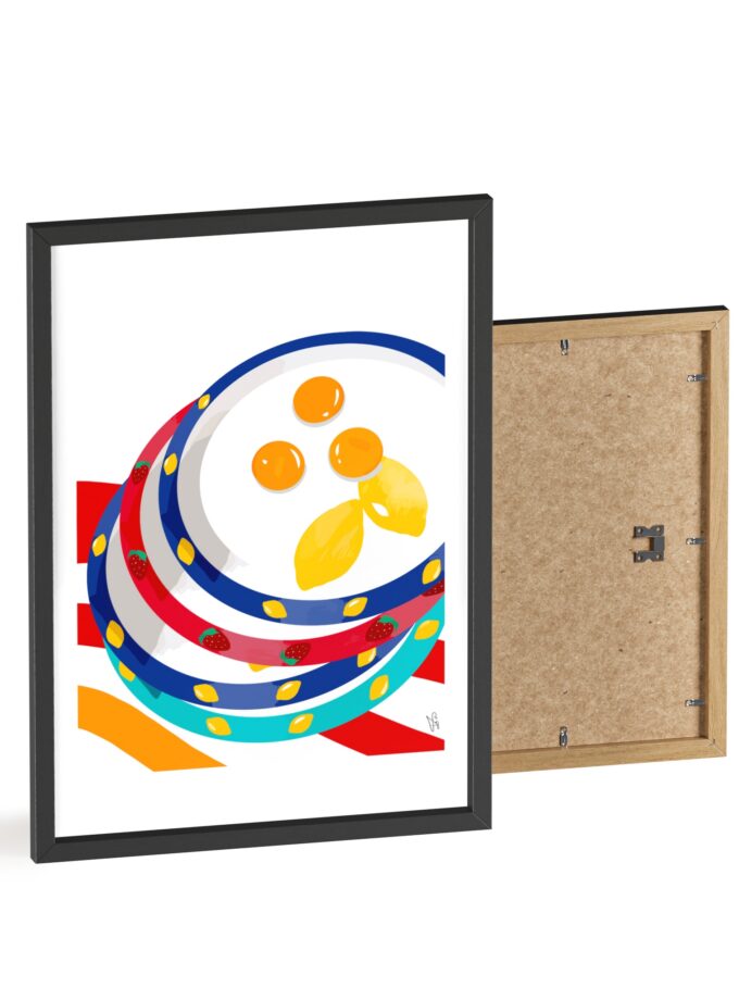 Three Yolks Poster, Framed