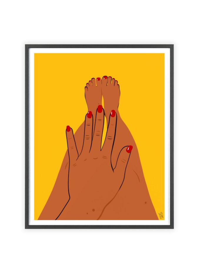 Sun On My Fingers Poster, Framed