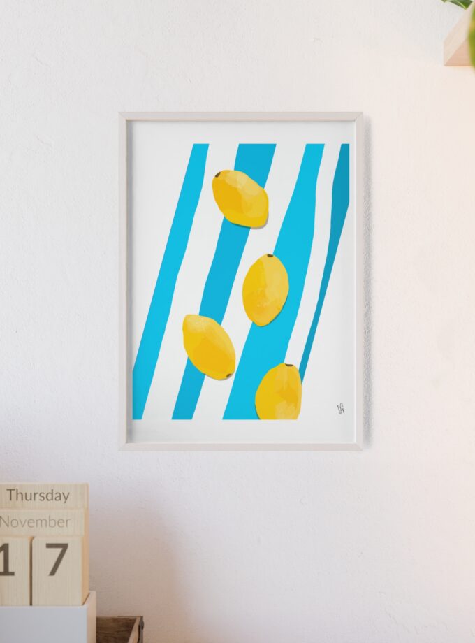 Lemon Water Poster, Framed