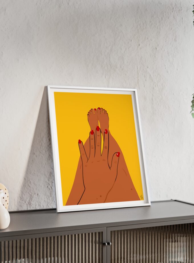 Sun On My Fingers Poster, Framed