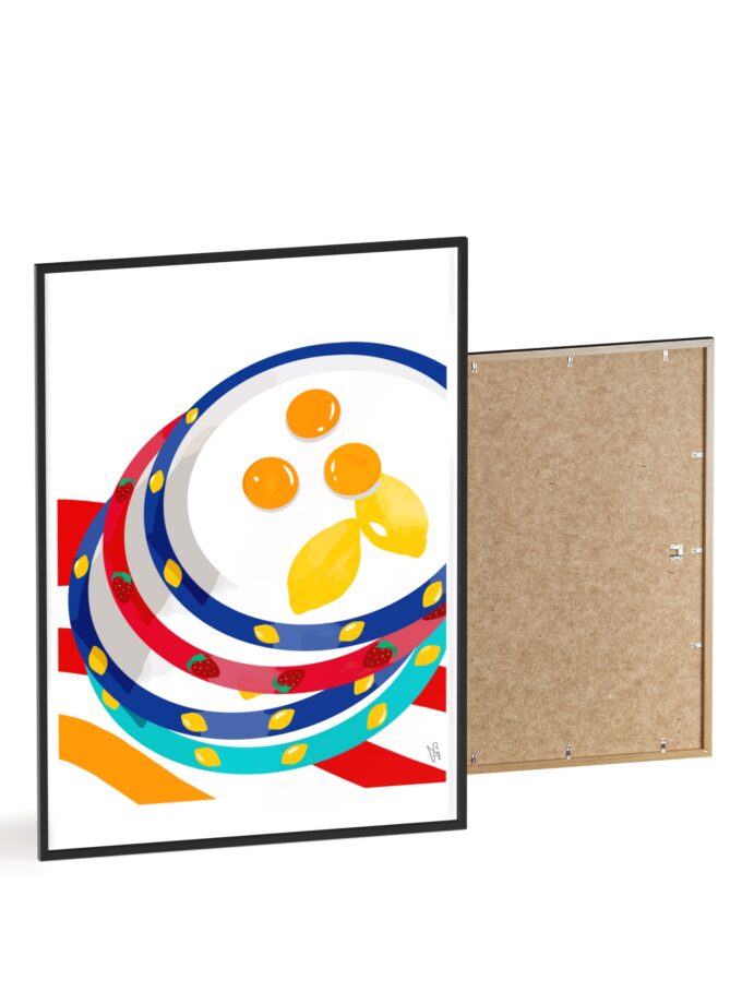 Three Yolks Poster, Framed