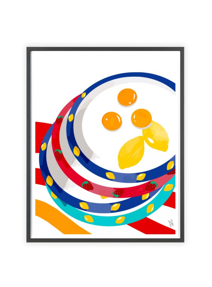 Three Yolks Poster, Framed