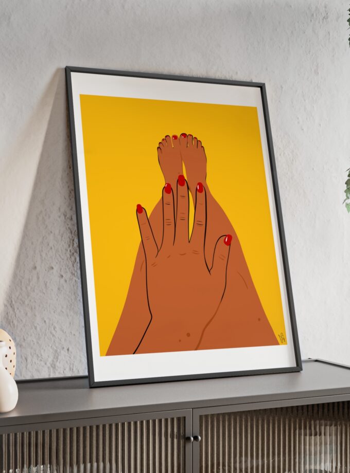 Sun On My Fingers Poster, Framed