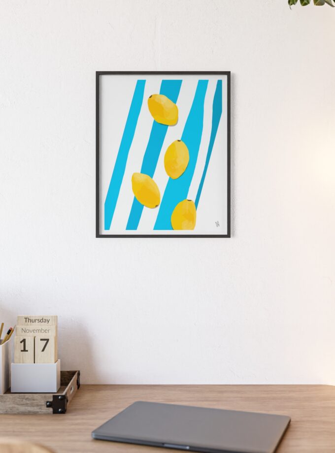Lemon Water Poster, Framed