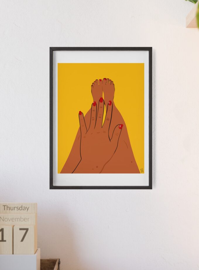 Sun On My Fingers Poster, Framed