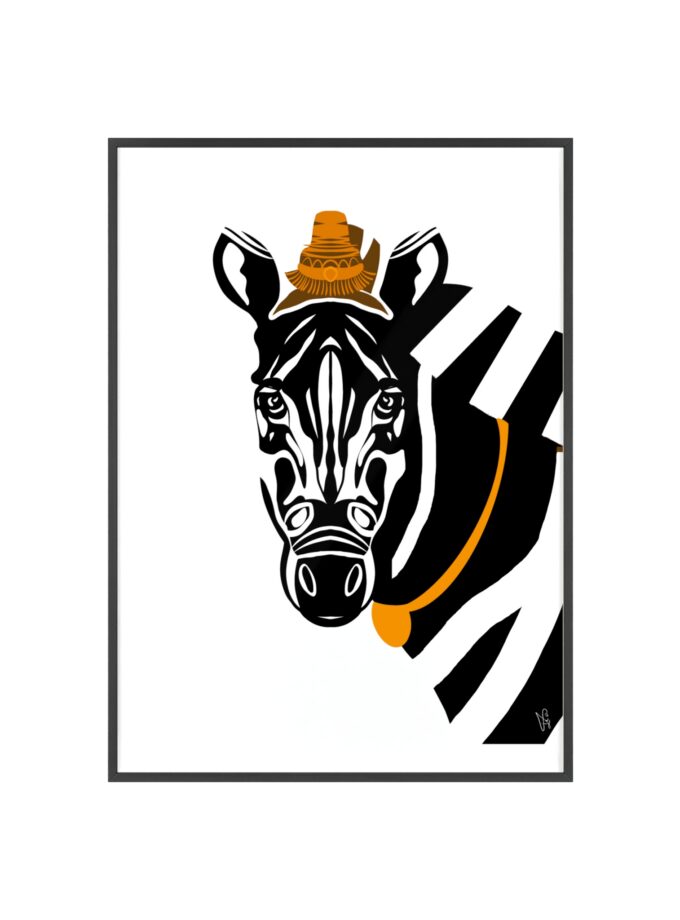 Zebra Poster, Framed