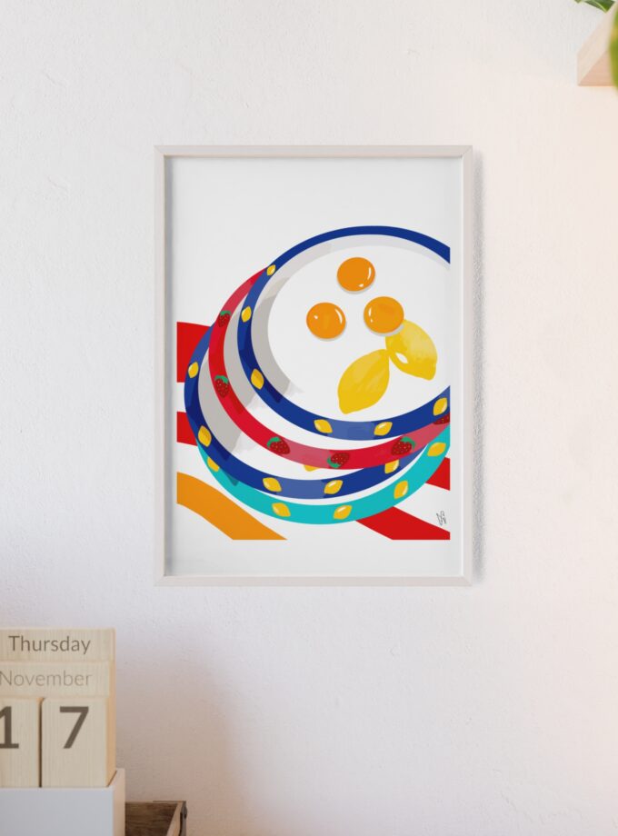 Three Yolks Poster, Framed