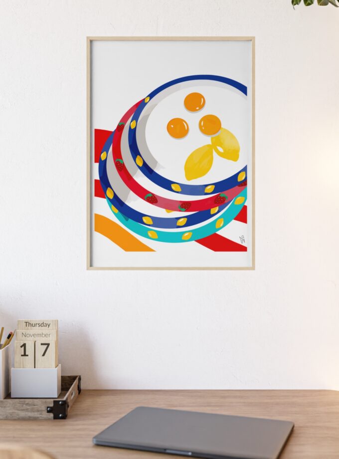 Three Yolks Poster, Framed