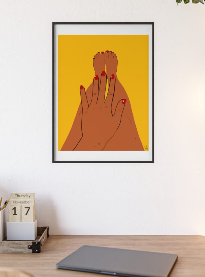 Sun On My Fingers Poster, Framed