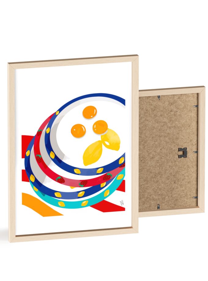 Three Yolks Poster, Framed