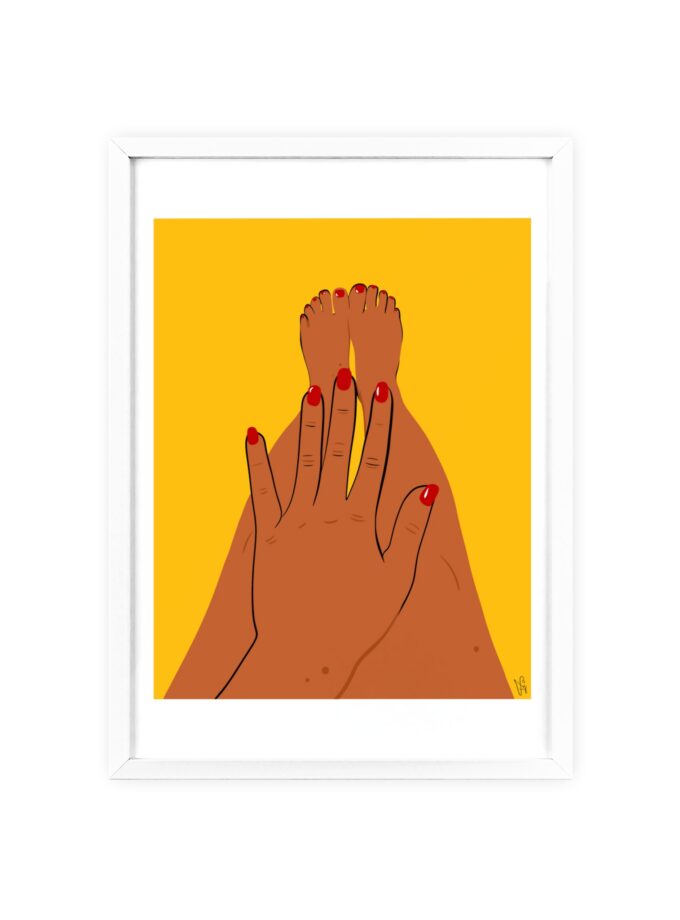 Sun On My Fingers Poster, Framed