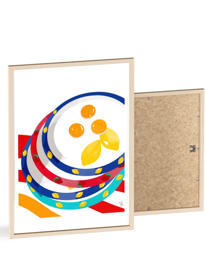 Three Yolks Poster, Framed