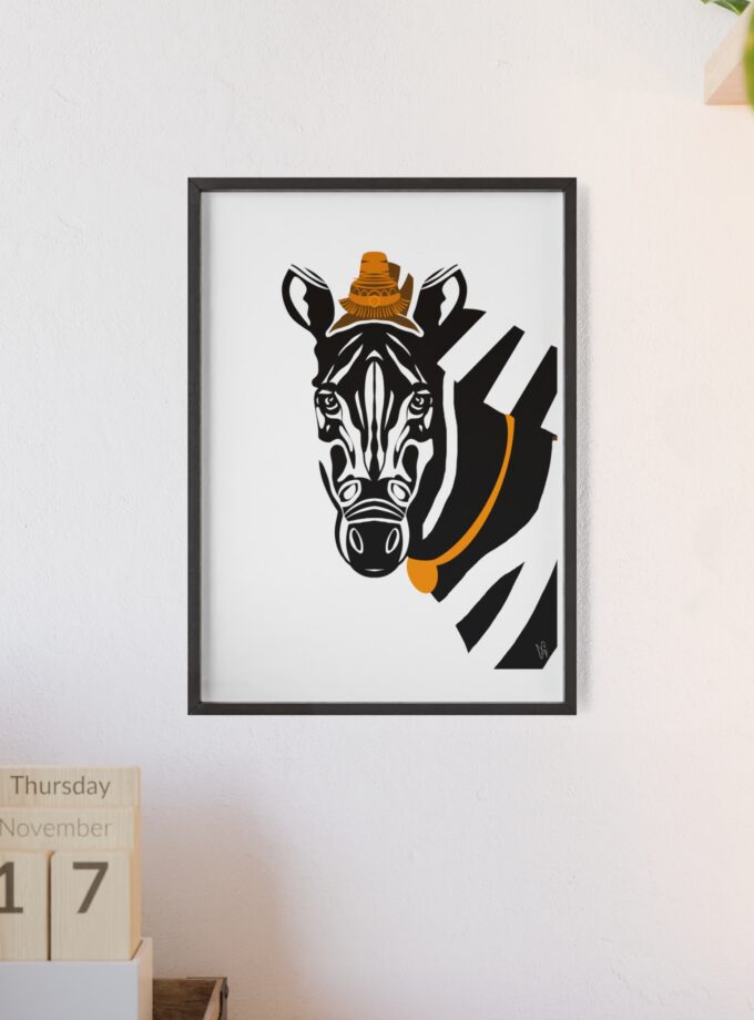 Zebra Poster, Framed