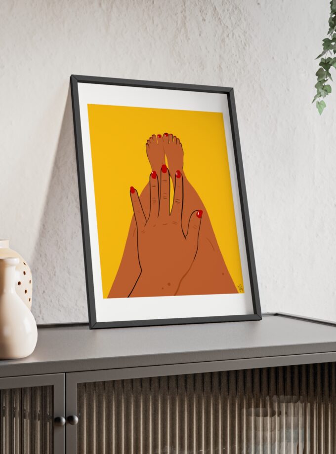 Sun On My Fingers Poster, Framed