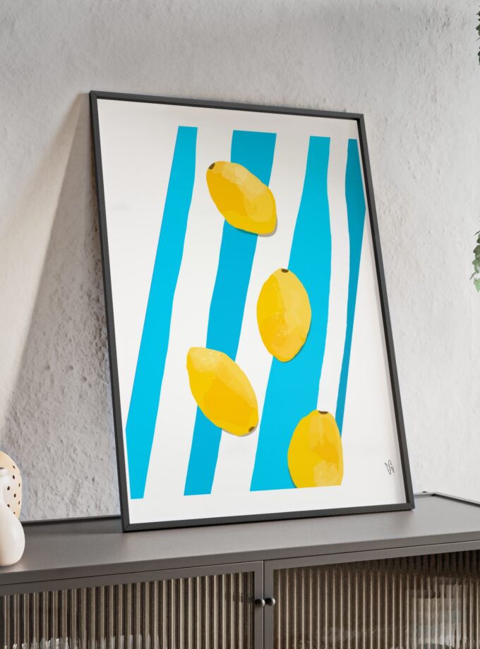Lemon Water Poster, Framed