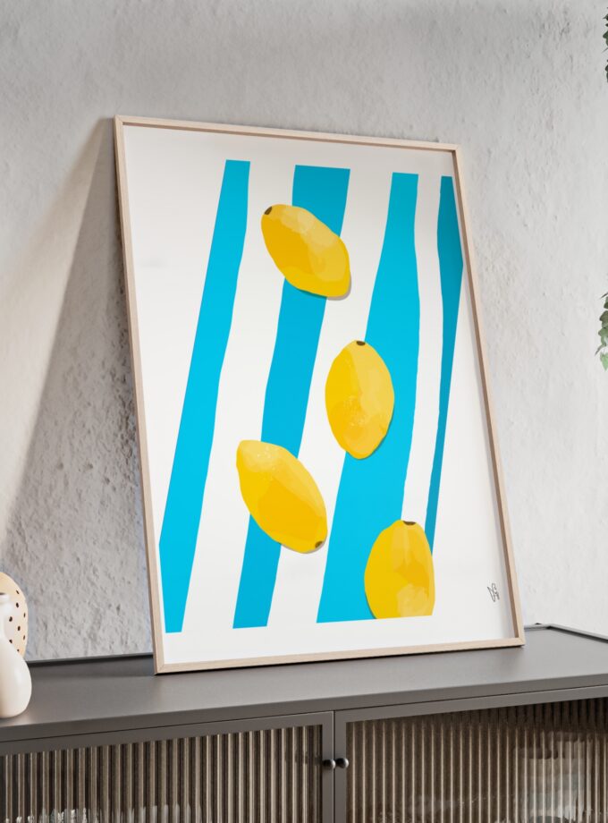 Lemon Water Poster, Framed