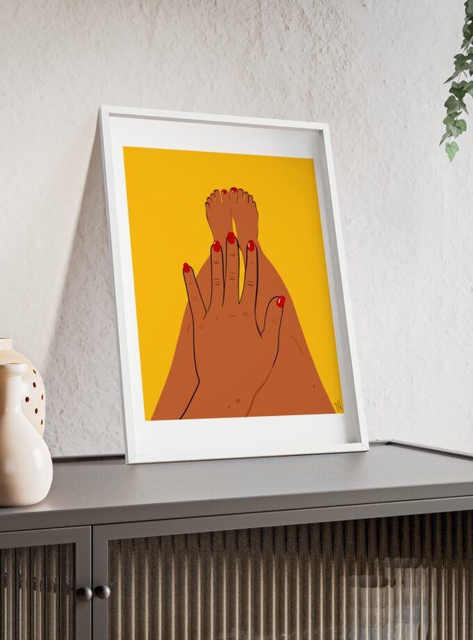 Sun On My Fingers Poster, Framed
