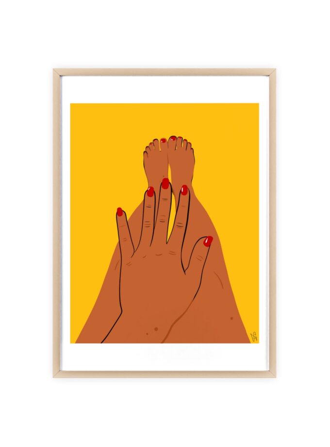 Sun On My Fingers Poster, Framed